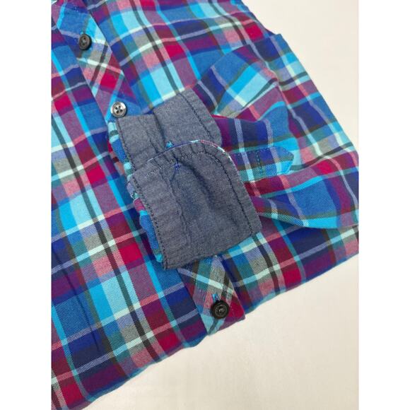 Talbots Womens Blue Plaid Button Up Top Size XS Farmhouse Fall - Picture 4 of 11